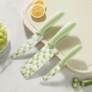 水果刀菜刀家用不锈钢切肉切片刀厨房辅食整套餐厨师专用印花刀具