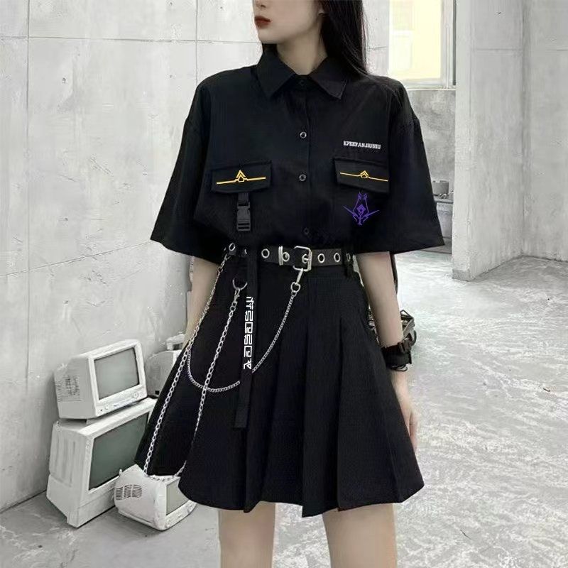 动漫周边赛诺jk制服套装男女学生衬衫二次元痞帅工装衬衣服暗黑风