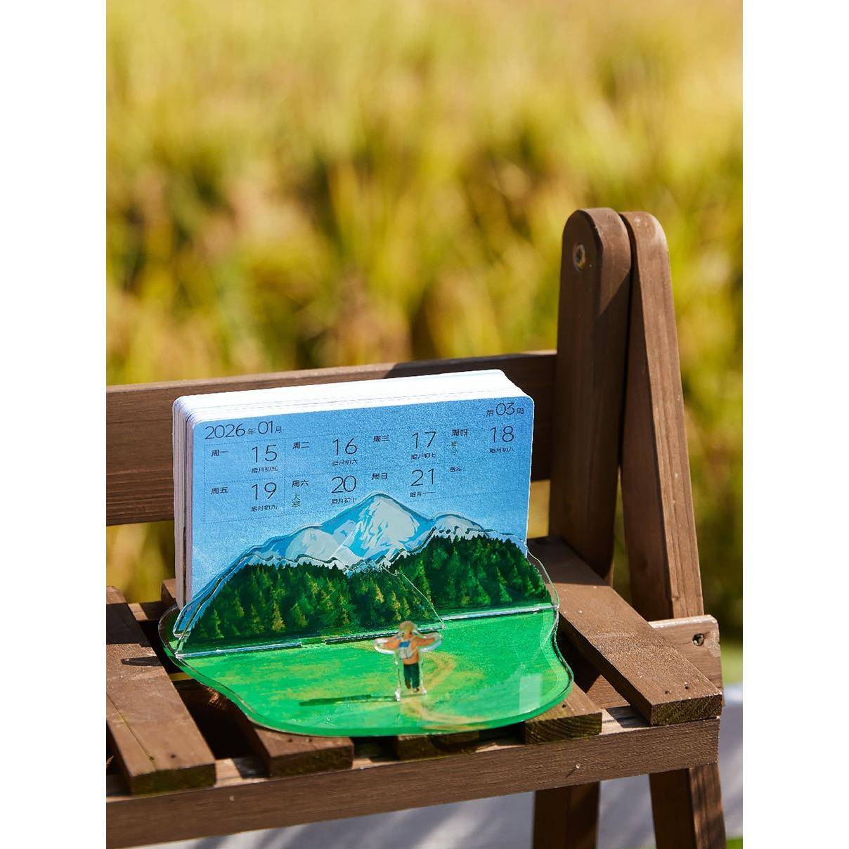 2026投奔旷野周历可爱高颜值台历亚克力桌面摆件日历创意新年礼物
