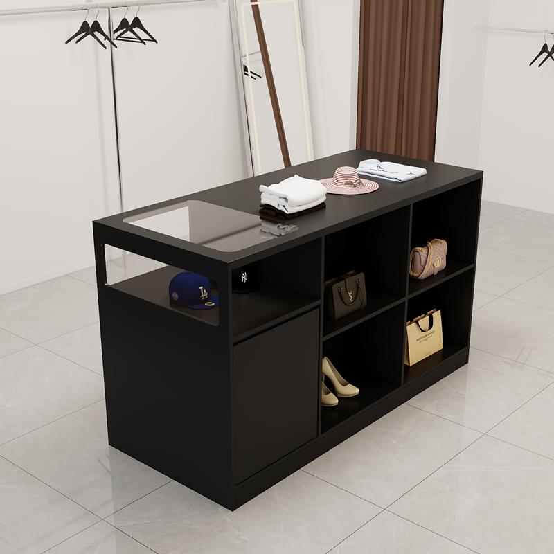 服装店玻璃中岛流水台女装饰品摆件展示桌店铺陈列台中古风储物柜