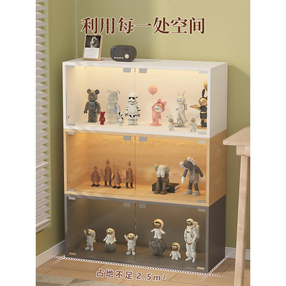 展示柜格子柜书架柜落地储物柜书架客厅家用学生收纳杂物置物柜