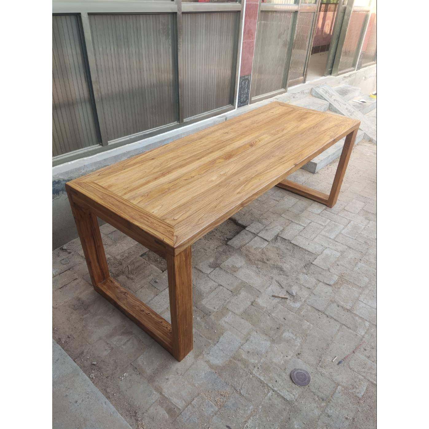 老榆木书桌简约书法桌覆古新中式茶桌实木办公桌工作台长方形餐桌