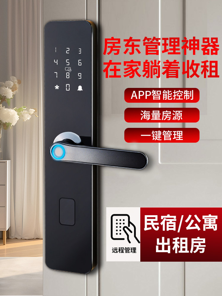 出租房通通锁智能锁密码锁家用防盗门锁指纹锁民宿公寓远程电子锁