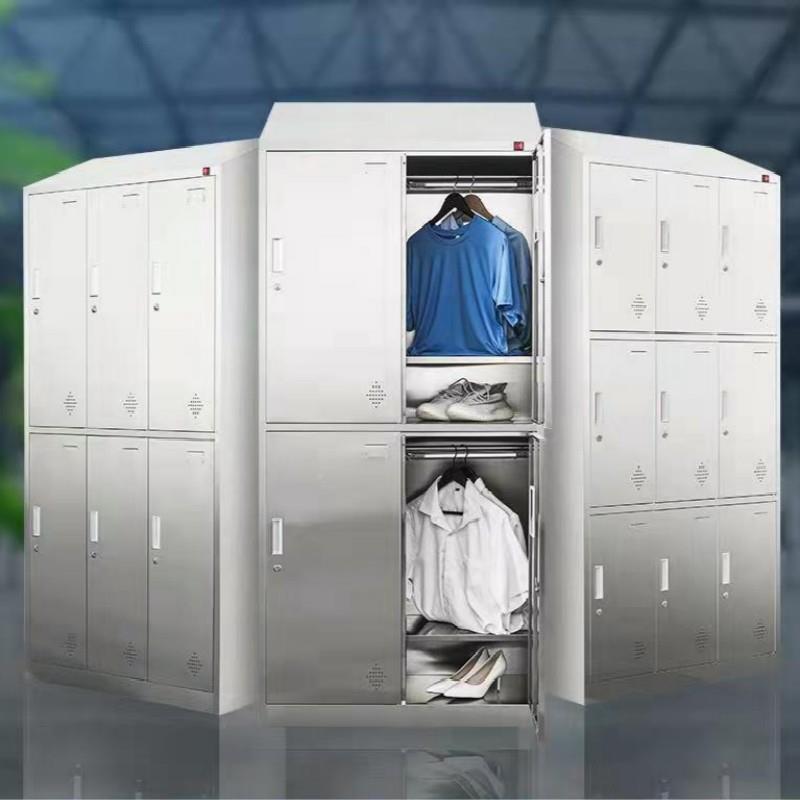 成都JZ-XD-00斜顶不钢无尘验室更衣净化车间柜斜坡上顶员工储实物