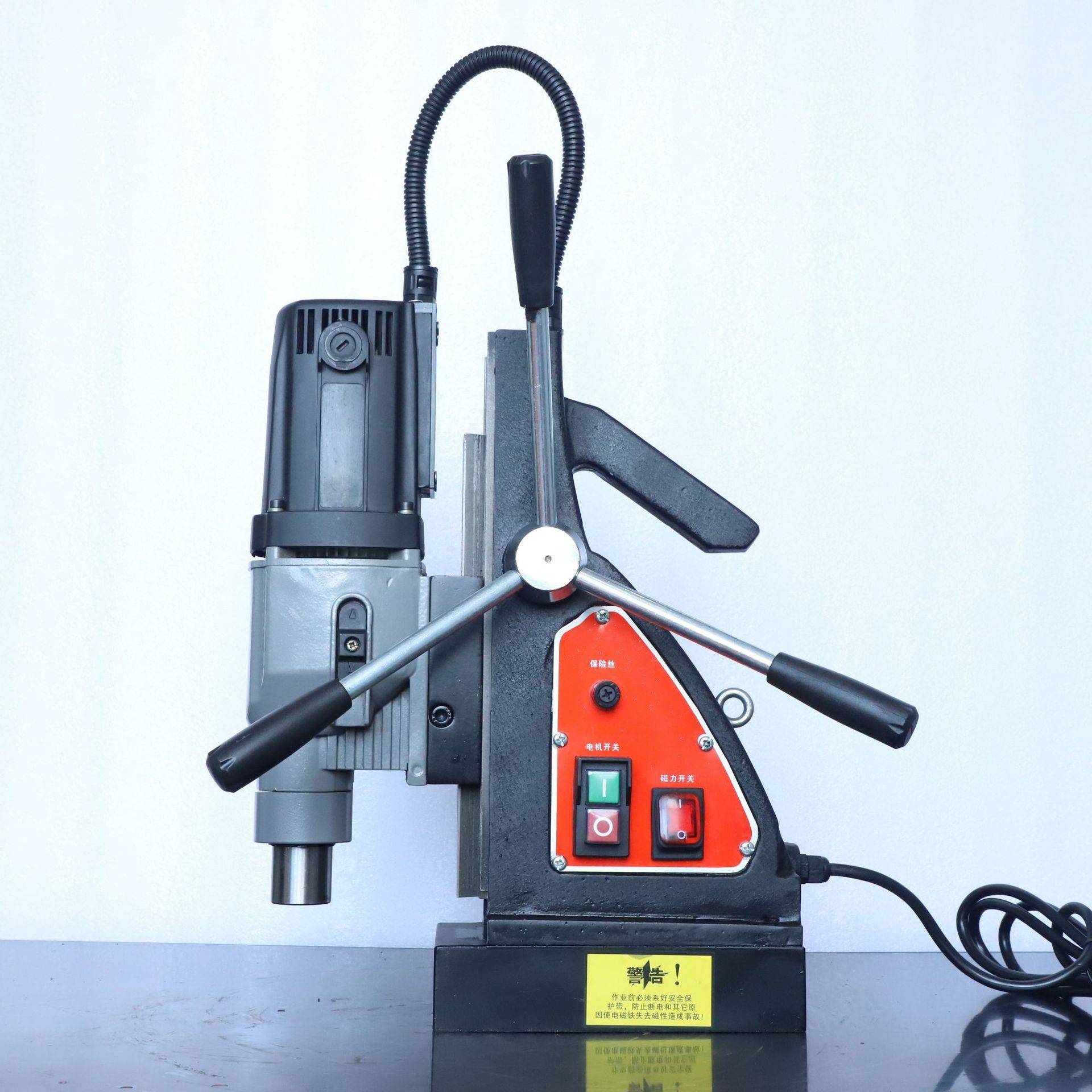 力钻磁板座钻J1C-60H磁铁吸力钻空钻打孔118磁机台转工业心级钢取