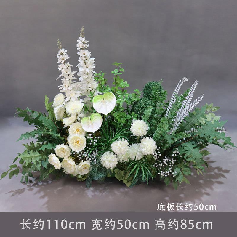 森系婚庆婚礼装饰大款地排花艺角花挂花盆花绢花路引花球美陈道具
