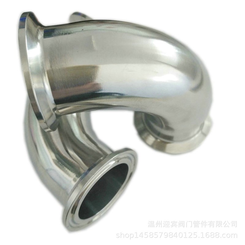 不锈钢快装弯头 i304卫生级快开90度弯头 316L镜面快接卡盘管件