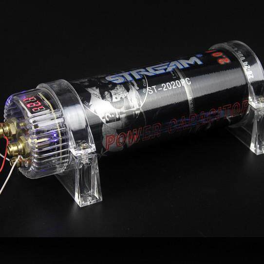 汽车音响改装d电容0器功放2.0普通低显音炮2.法拉电容器示le稳压