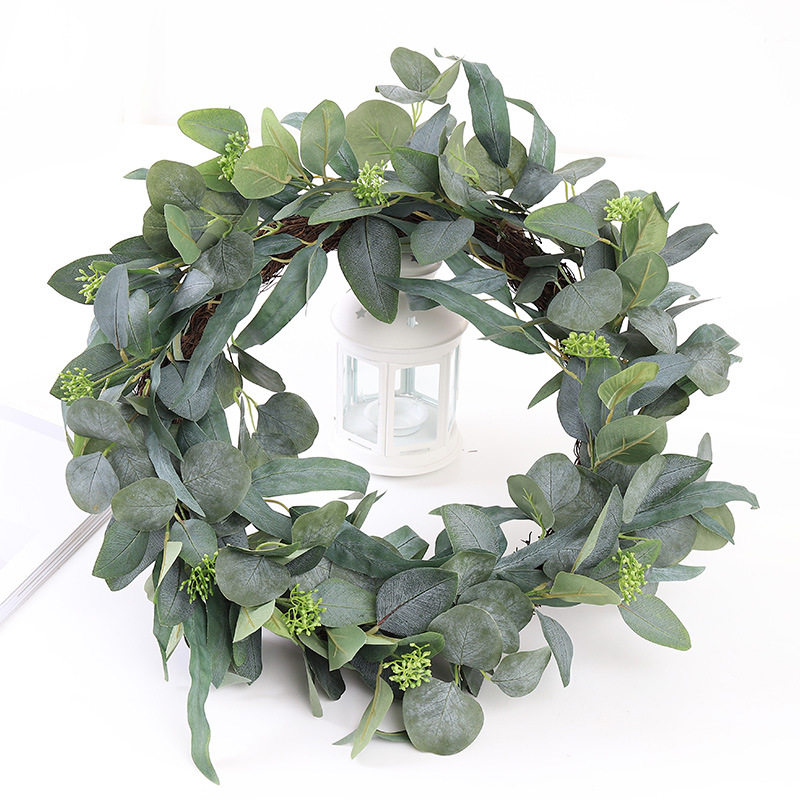 仿真尤加利金钱叶桉树藤婚礼路引