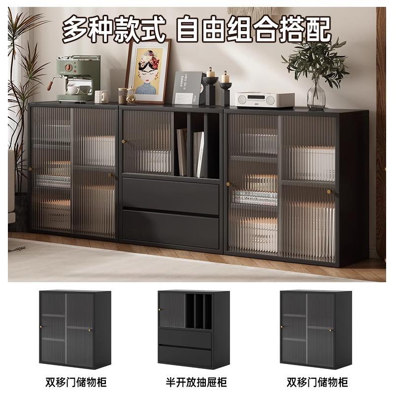 中古风组合柜法式落地小书柜收纳矮柜展示储物边柜落地电视柜
