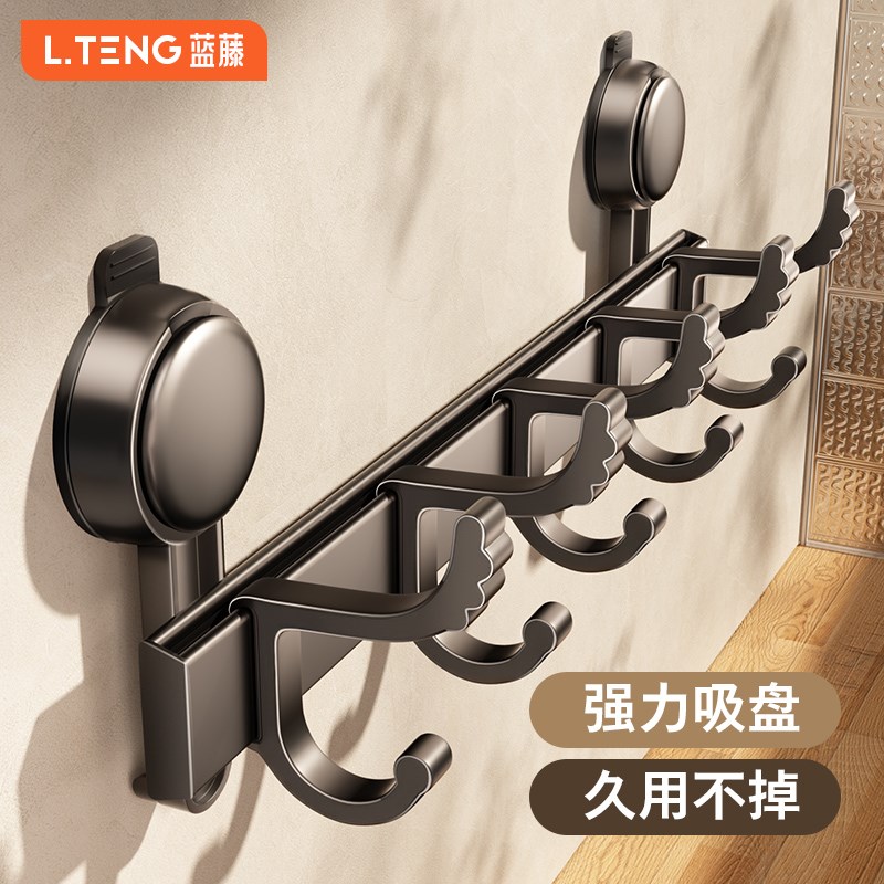吸盘门后挂钩免打孔强力粘胶排钩强力承重钩子入户门挂Y衣架收纳