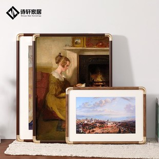 仿铜角画框空框装裱挂墙大相框油画外框架A4a3四开8k定制任意尺寸