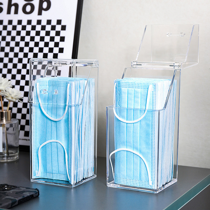 口罩收纳盒家用口鼻罩入户门桌面玄关大容量透明存放防尘口罩盒子,收纳整理,口罩收纳盒/袋/夹,淘宝优惠券,粉丝福利购,淘宝优惠卷