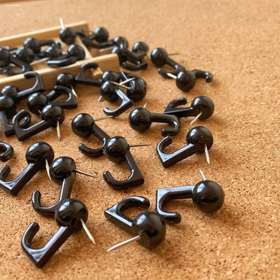 黑色挂钩图钉创意可爱ins软木毛毡照片墙装饰钉饰品收纳整理按钉