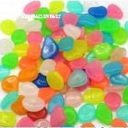 雨花石夜光石鱼缸摆件造景石头乌龟缸铺底石子发光石荧光石装饰石