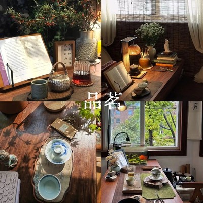 实木茶桌椅组合家用小户型阳台新中式大板茶台办公室简约泡茶桌子