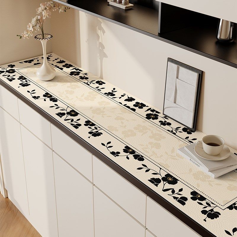 中古风电视柜桌垫防水防油免洗桌布柜垫餐边柜垫子玄关垫鞋柜轻奢