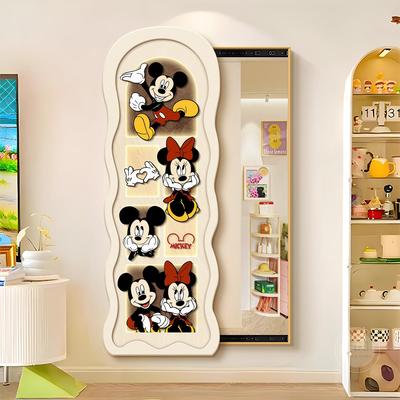 家用全身推拉镜子画米奇隐藏式全身镜装饰画隐形卧室玄关挂墙画