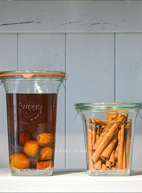 德国制WECK玻璃密封罐 Quadro方形工业风储物杂粮罐酸奶罐酿梅酒