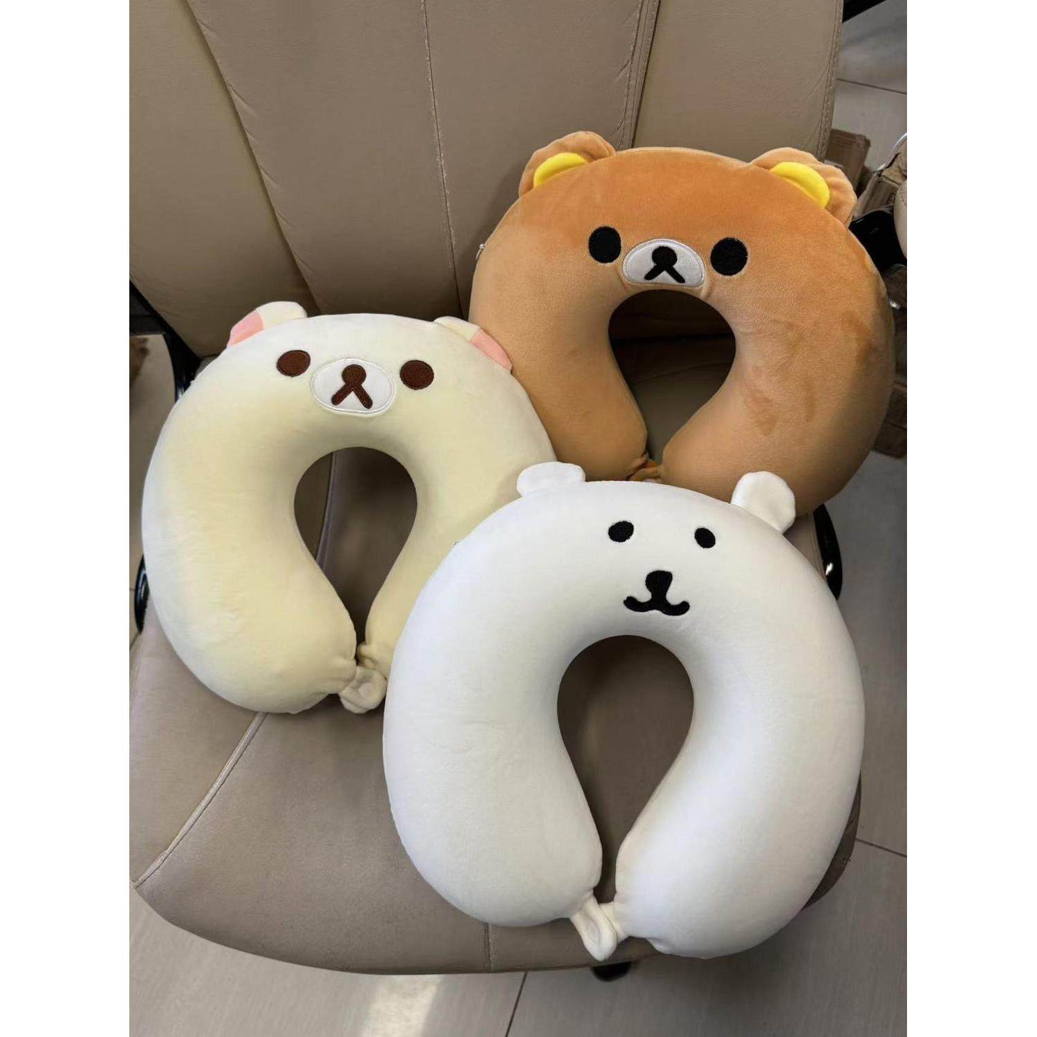 u型枕旅行可携式自嘲熊记忆棉可爱护颈午睡枕u形枕头飞机睡觉毛绒