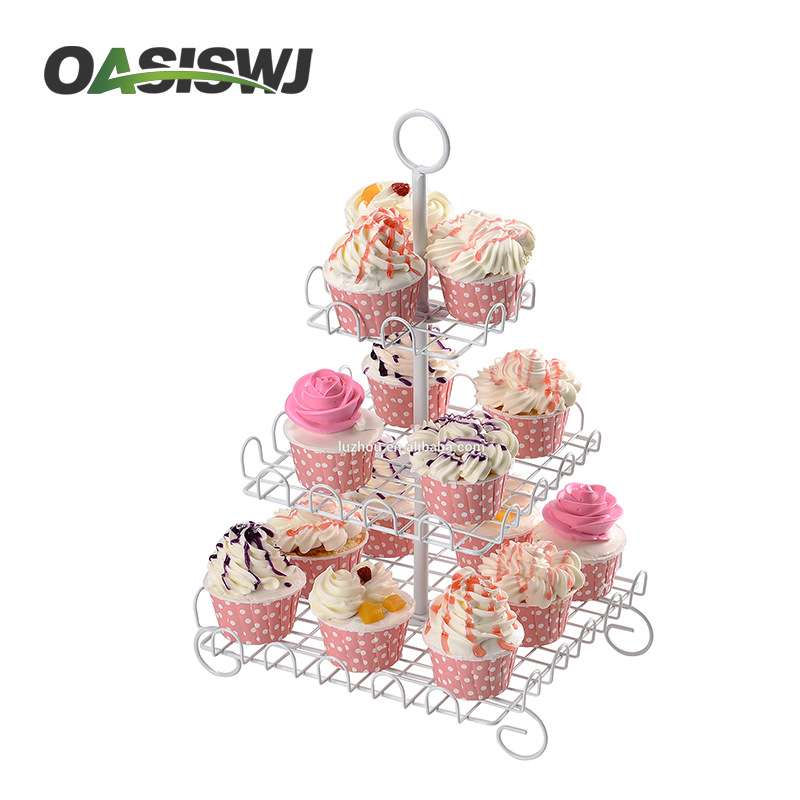 OASISWJ铁艺两层水果篮金属创意/蛋糕盘/水果盘/西点托盘婚庆装饰