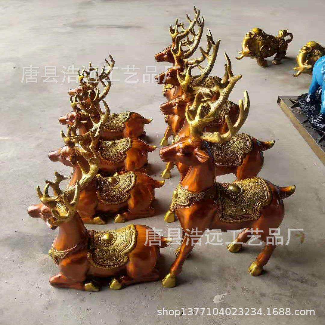 铸铜鹿雕塑摆件广场公园母子铜鹿园林不锈钢抽像长颈鹿雕塑