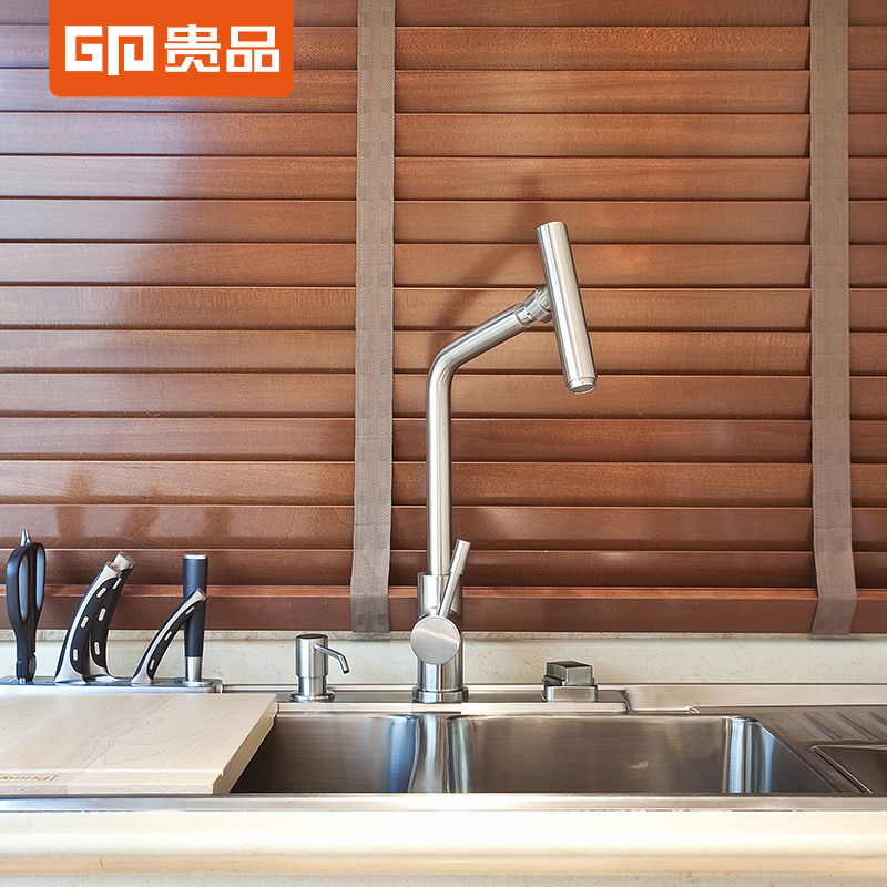 贵品防水木百叶窗帘透气调光百叶浴室厨房客厅阳台卫生间升降电动