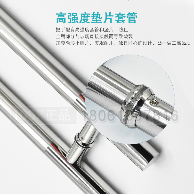 304加厚精抛玻璃门拉手圆管不锈钢大门把手 铝合金门拉杆木门扶手