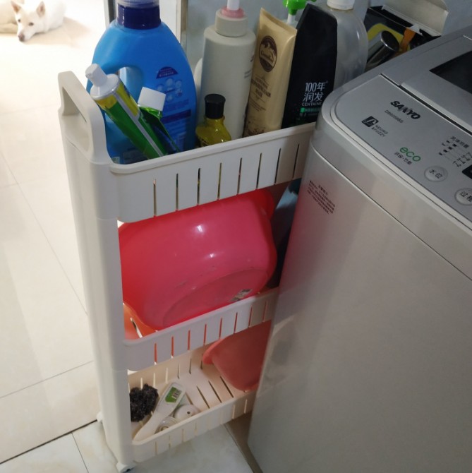 缝隙塑料移动收纳架冰箱浴室厨房窄缝夹缝储物洗衣机旁收纳置物架