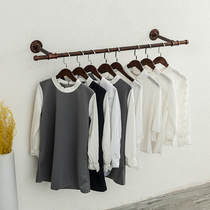 阳台晾衣杆室内加厚单杆式壁挂凉衣杆简易顶装挂衣架固定挂衣杆