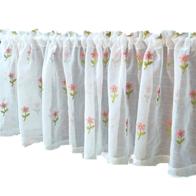 美式田园小纱帘半帘装饰帘头咖啡帘短帘定制厨房橱柜遮挡窗帘门帘