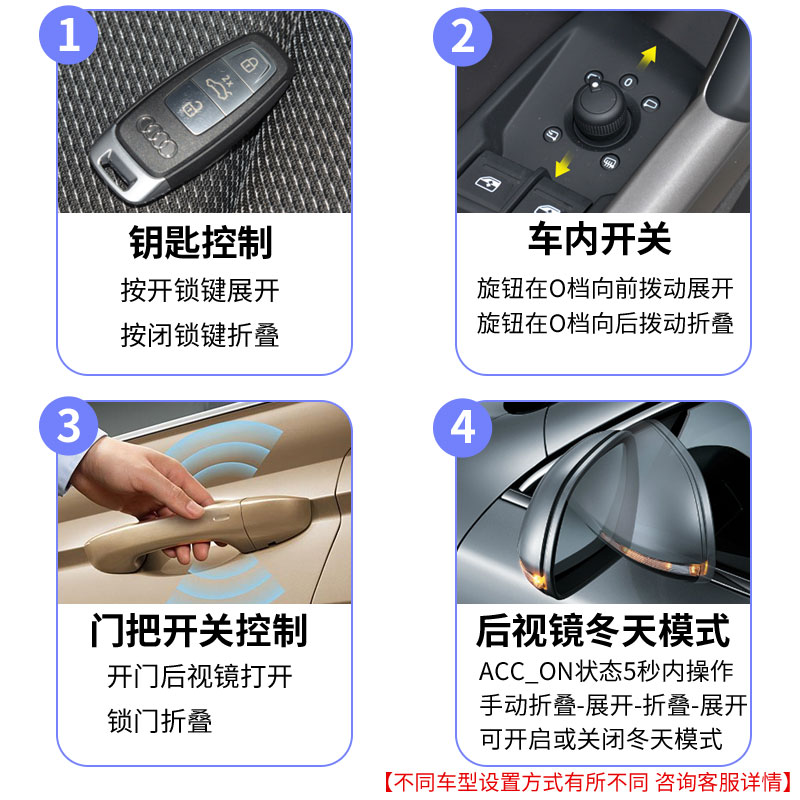 奥迪21款A3L电动折叠后视镜Q3 A5 A4L自动折耳Q2L锁车升窗Q5L改装