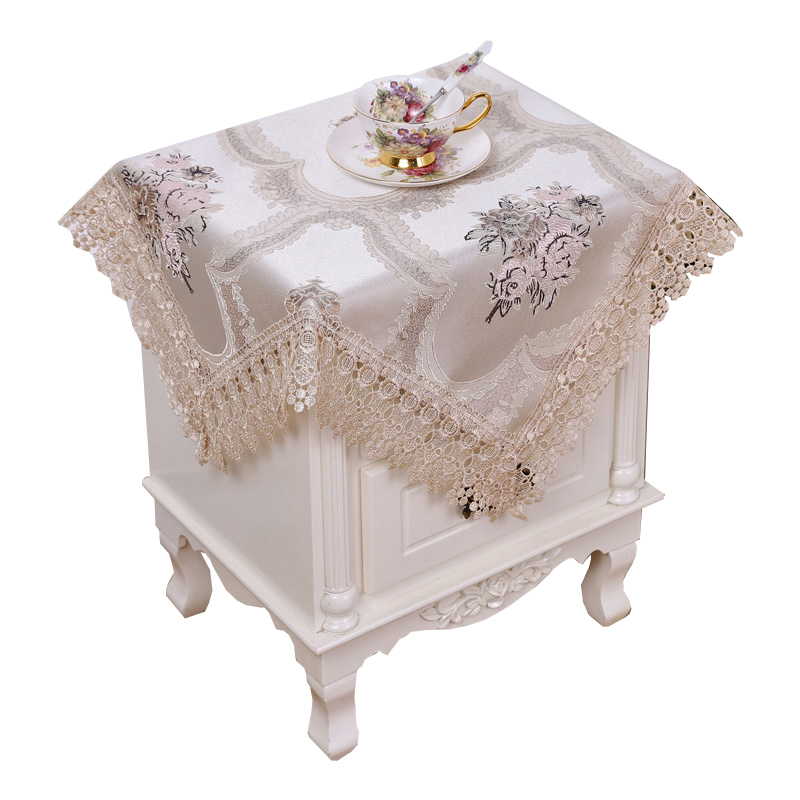 欧式床头柜罩电视盖布微波炉小桌布冰箱防尘盖布洗衣机多用盖巾布