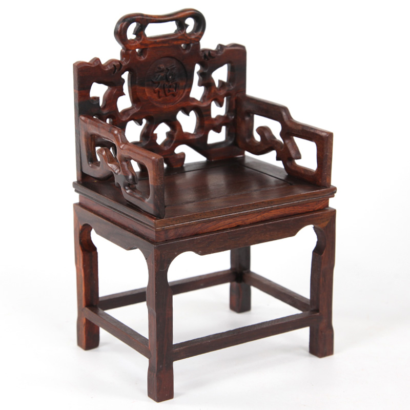 红木工艺品装饰摆件微缩模型家具实木雕刻红酸枝大皇宫椅微型椅子