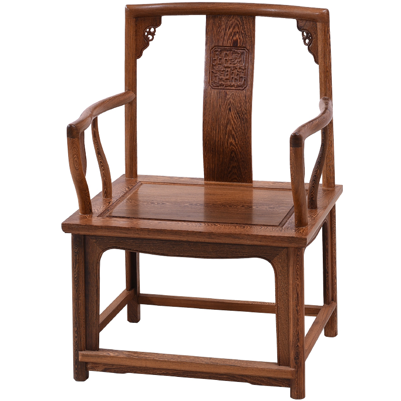 鸡翅木太师椅红木圈椅中式实木南宫椅仿古茶椅围椅茶桌椅子主人椅