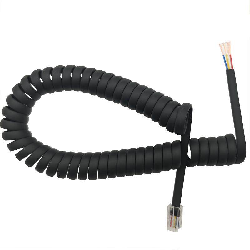 四芯六芯电话线听筒弹簧线4p4c对讲机报警器连接线6p6c座机螺旋线