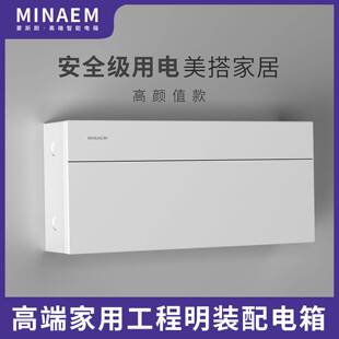 蒙斯朗纯平配电箱明装家用单排24位强电箱21回路电箱盒18P布线 线