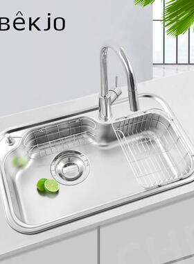 原装进口白鸟水槽纳米抗菌大单水槽日式台下洗碗洗菜盆DS800水池