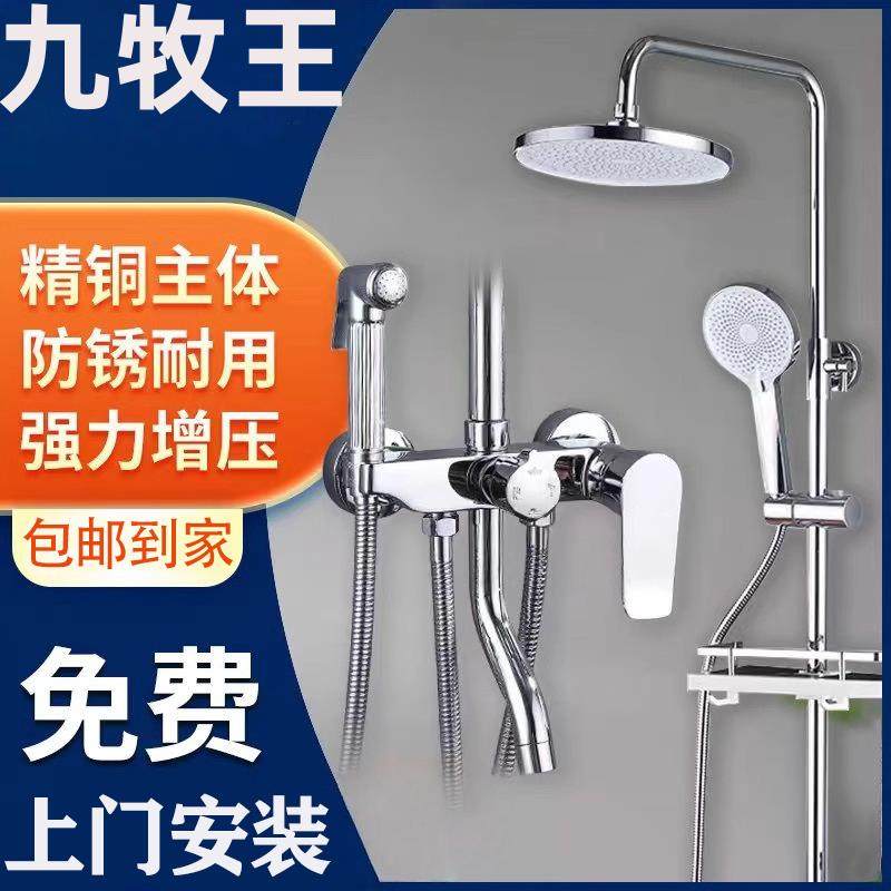 花洒十大品牌全铜旗舰正品淋浴花洒套装家用淋雨卫浴增压硅胶喷头
