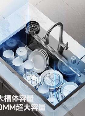 常规款5.0mm枪灰色单槽304不锈钢水槽洗碗池厨房压纹洗菜盆