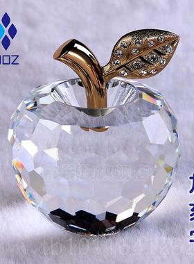 正品居水晶苹果圣诞节礼物高摆七件家装档饰品寓意好的平安果夕节
