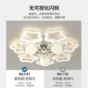 北欧极简轻奢卧室灯家用大气客厅吸顶灯客厅灯简约现代莲花水晶灯
