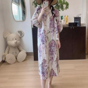 夏季 宫廷风茶歇艺术感绝美仙子长裙轻奢名媛碎花连衣裙子 新款 法式