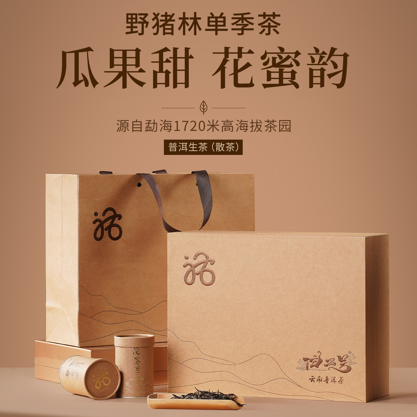 沱昌号云南勐海野猪林普洱生茶春茶过节送礼送长辈120g小罐礼盒装