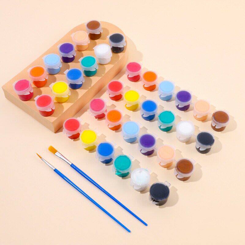 儿童彩绘5毫升12色连体丙烯颜料套装风筝石膏上色涂鸦丙烯画