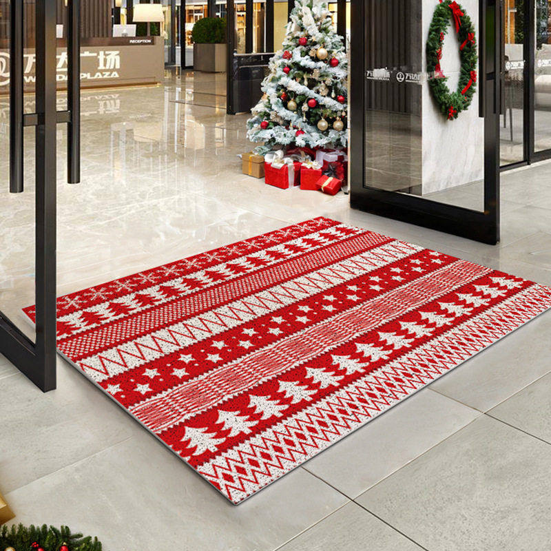 跨境亚马逊圣诞节主题装饰入户格子地垫耐脏耐磨地毯门口丝圈地垫,居家布艺,家用脚垫,淘宝优惠券,粉丝福利购,淘宝优惠卷