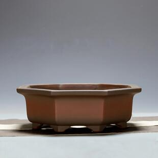 紫砂花盆手工盆景盆八边形盆八方八角盆张氏艺陶名家盆中国风中氏