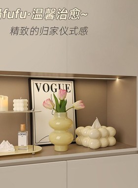 2025新款创意奶油风玄关收纳装饰简约现代客厅家居电视柜装饰品