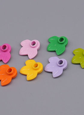 跨境小拼装积木植物32607三叶片花叶子树叶场景搭配南瓜叶