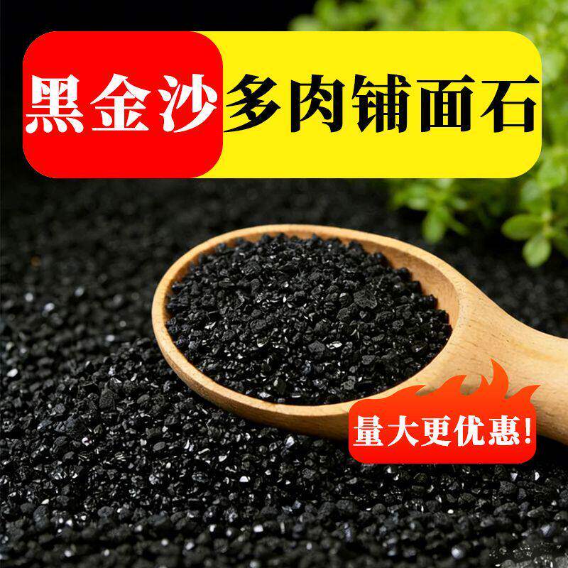 天然黑金沙铺面石颗粒多